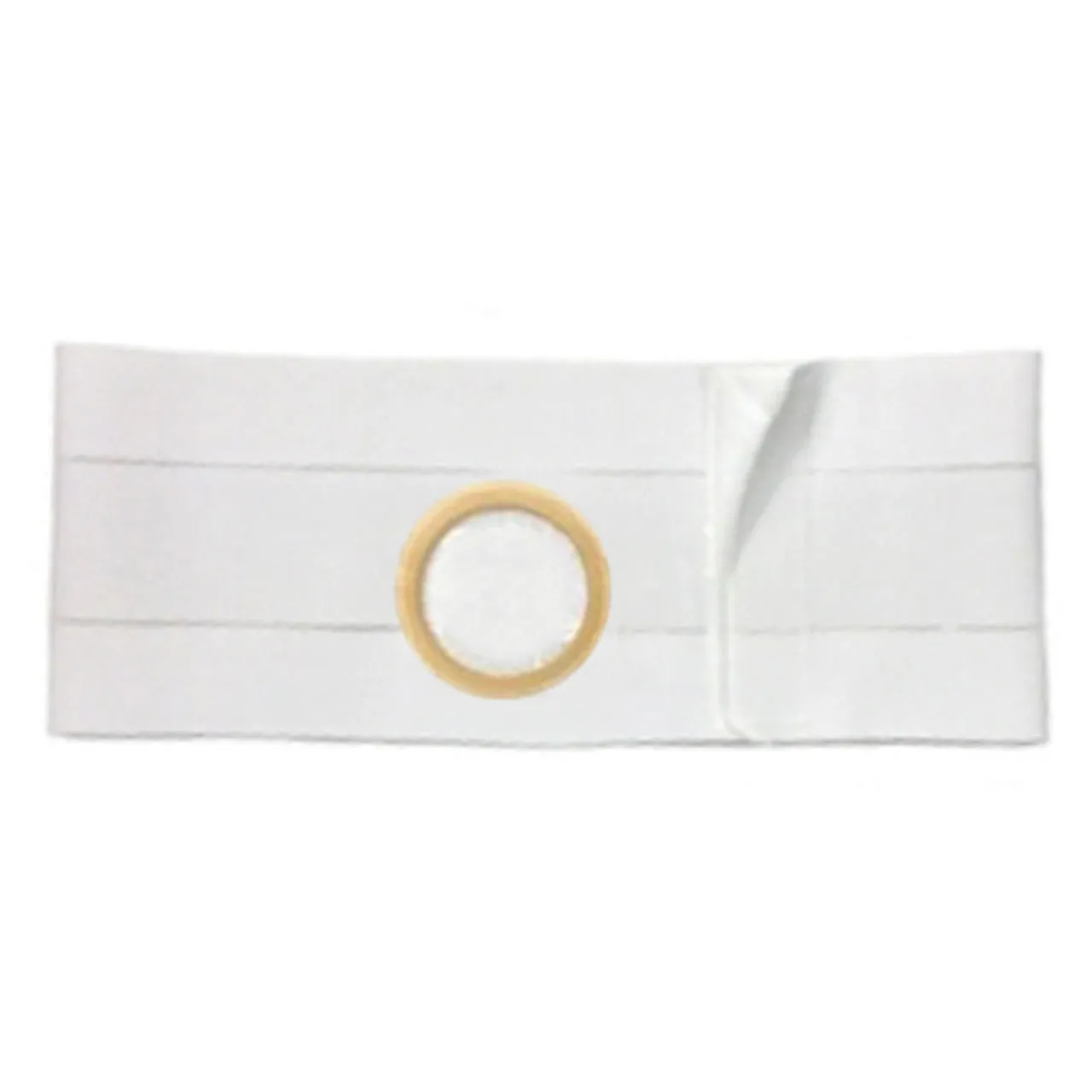 4" White, Regular Elastic, Flat Panel Belt, Extra Large, 2-1/2" Cloth Bias Center Opening