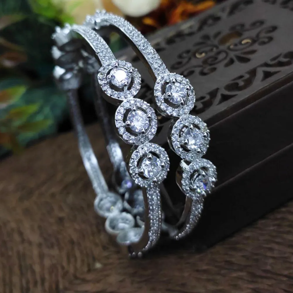 Aamrapali Silver Plated AD Bangle
