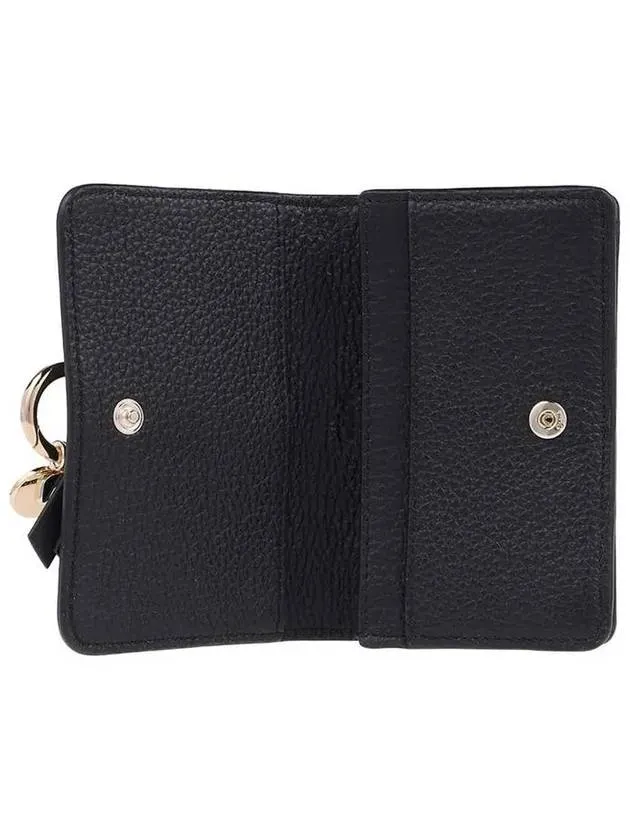 Alphabet Leather Flap Card Wallet Black