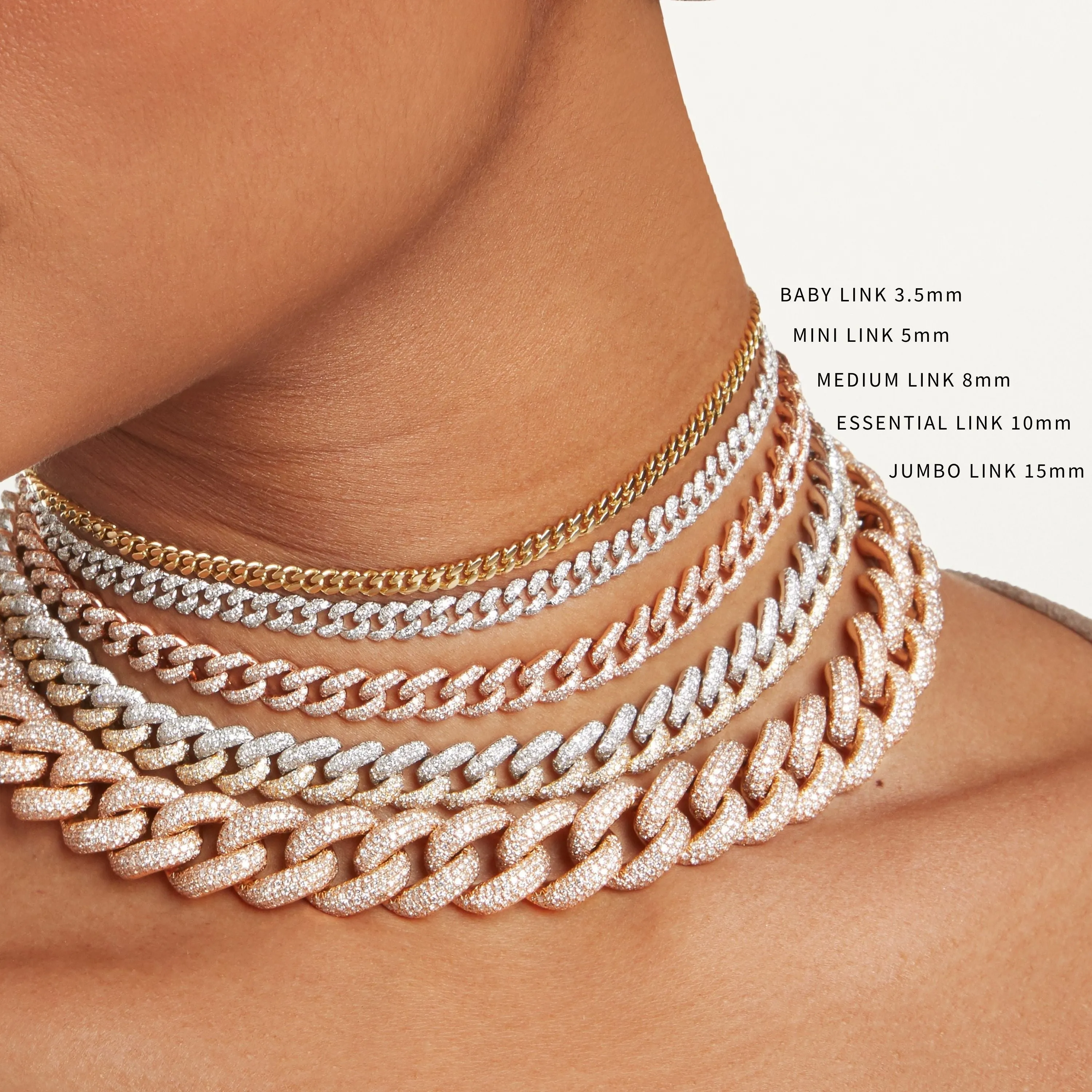 EMERALD TEARDROP PAVE MINI PAVE LINK CHOKER