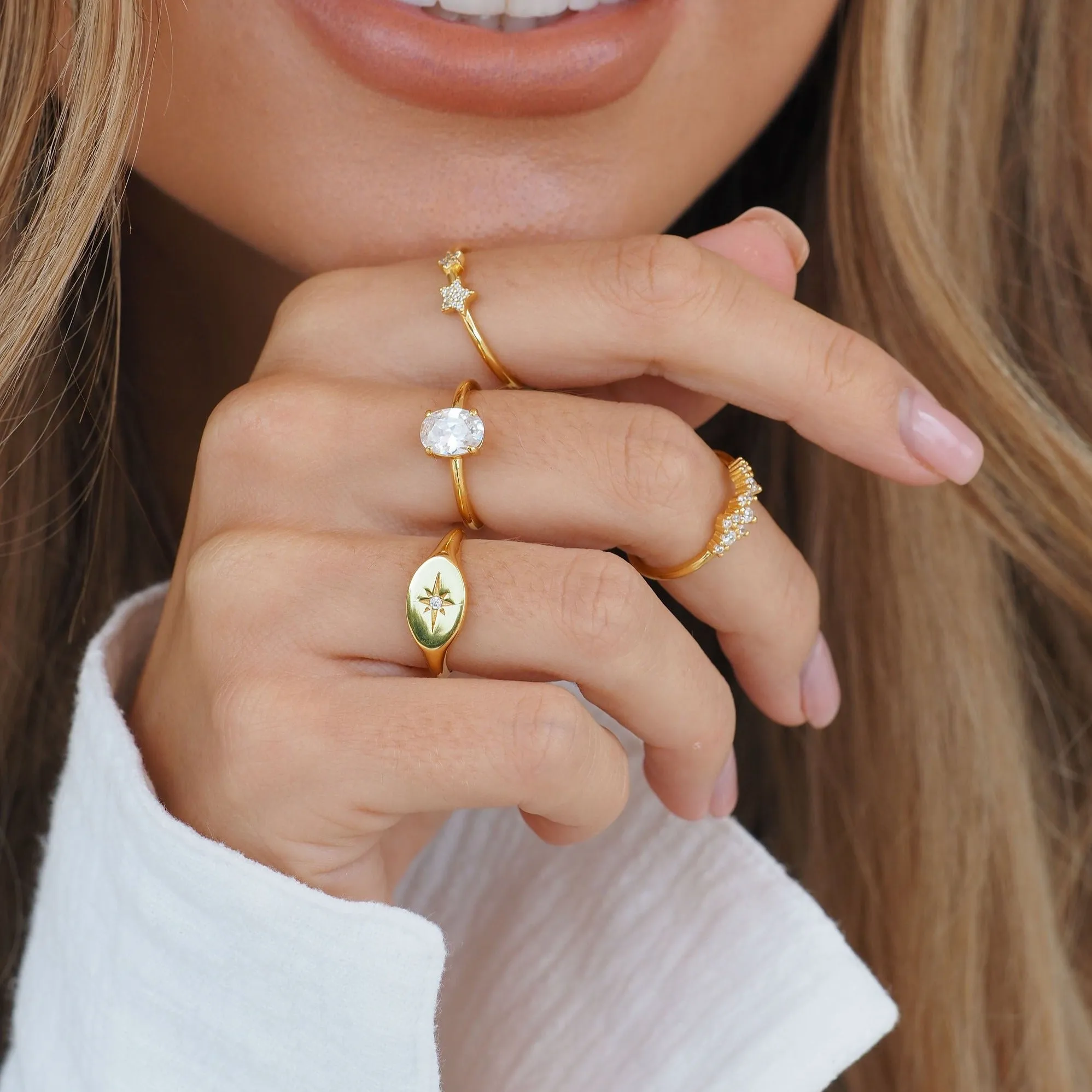Eternity North Star Ring in Gold