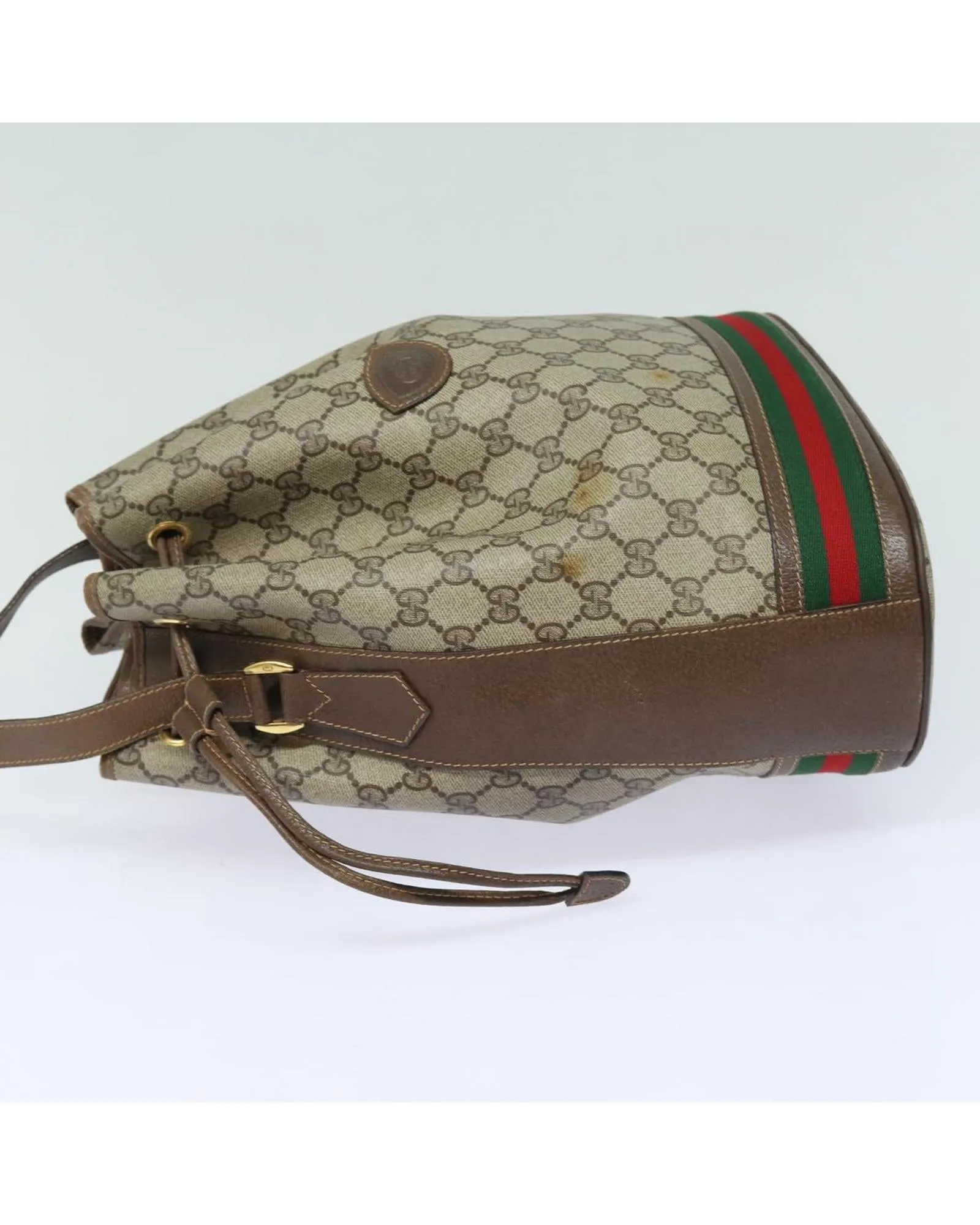 GG Supreme Web Sherry Shoulder Bag PVC Leather