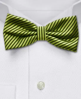 Green & Black Striped Bow Tie