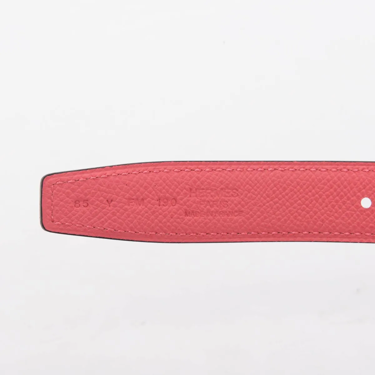 Hermes Rose Azalee & Rouge de Coeur Flot Reversible Belt