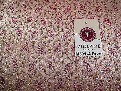 Indian Embroided Floral Metallic Banarsi Brocade Fabric 44" M391 Mtex