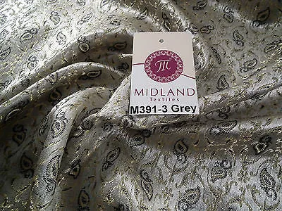 Indian Embroided Floral Metallic Banarsi Brocade Fabric 44" M391 Mtex