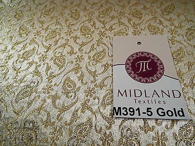 Indian Embroided Floral Metallic Banarsi Brocade Fabric 44" M391 Mtex
