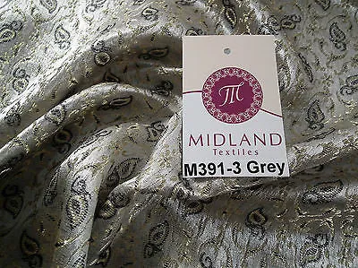 Indian Embroided Floral Metallic Banarsi Brocade Fabric 44" M391 Mtex