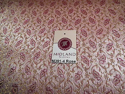 Indian Embroided Floral Metallic Banarsi Brocade Fabric 44" M391 Mtex