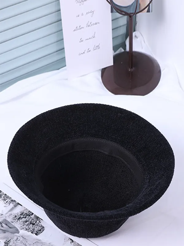 Stylish Selection Chenille Knitting Solid Color Bucket Hat