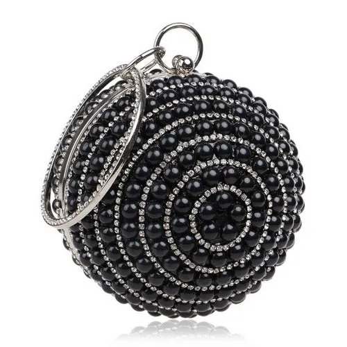 TEEK - Ball Tassel Crystal Wristlet Clutches
