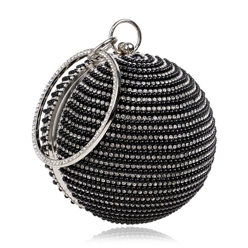 TEEK - Ball Tassel Crystal Wristlet Clutches