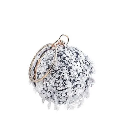 TEEK - Ball Tassel Crystal Wristlet Clutches
