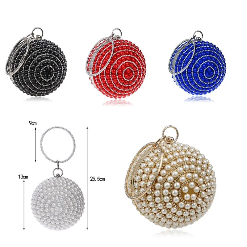 TEEK - Ball Tassel Crystal Wristlet Clutches