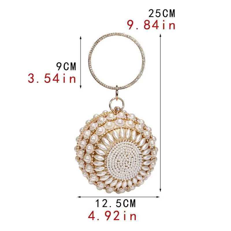 TEEK - Ball Tassel Crystal Wristlet Clutches