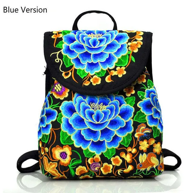 WALLIKE brand Lady New Embroidery Unique Nice School Bag Ethinic Travel Rucksack Shoulder Bags Women National Style Backpack